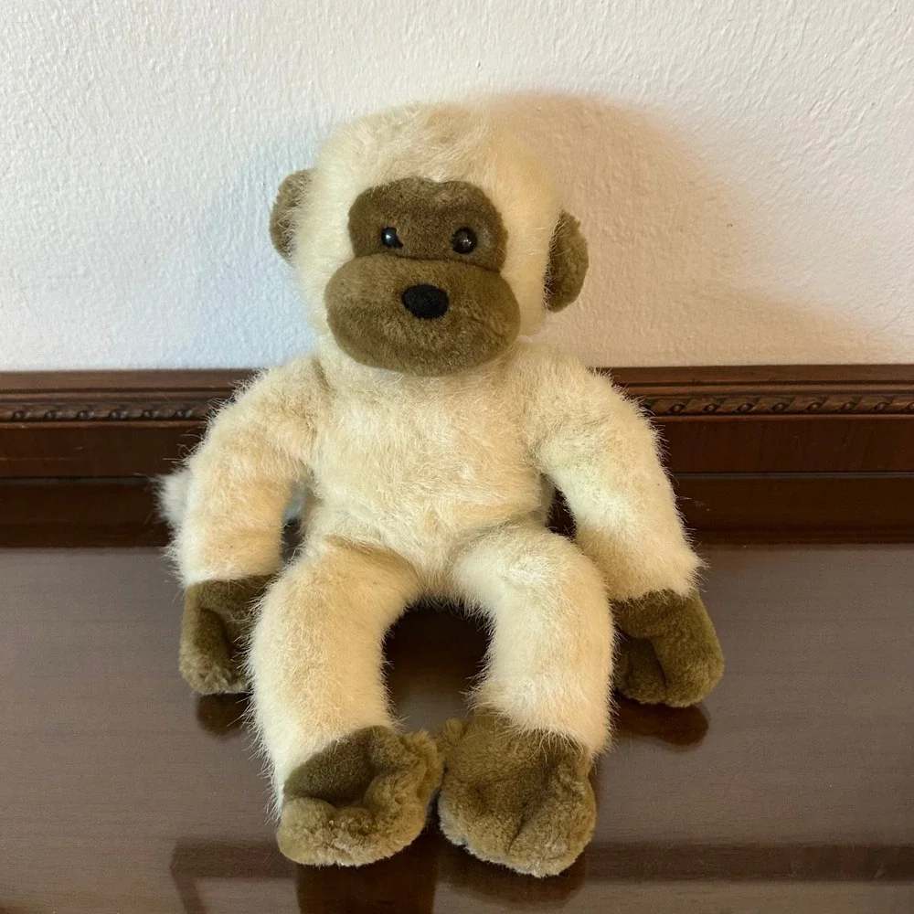 Vintage Dakin Monkey Plush Cream Brown Stuffed Animal Toy 15 Inch